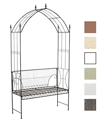 CLP Rosenbogen mit Bank NOSTALGIE, Eisen, Landhaus-Stil, 140 x 45 cm, Höhe 220 cm bronze