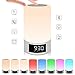 Produktbild Wecker Digital Funkuhr Wake Up Licht, LED Touch Sensor Licht, Bluetooth-Lautsprecher uhr, 7 Farben USB Stimmungslicht Dimmbar Nachttischlampe,White