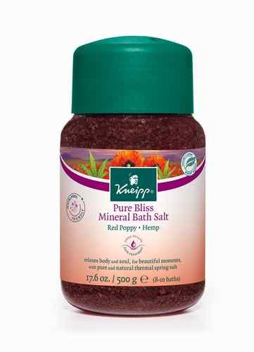 Kneipp PURE BLISS MINERAL BATH SALT Relaxes The Body RED POPPY & HEMP 500g