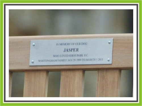 Engraving World 5 x 2 LASER ENGRAVING BRUSHED STAINLESS STEEL BENCH PET MEMORIAL PLAQUE SIGN