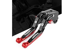 YOUMOTECH for THRUXTON Street Cup Street Twin Bobber Tiger 1050/Sport Bonneville T120/T100 2016-2020 Motorcycle CNC Adjustable Foldable Brake Clutch Levers (Black Red)