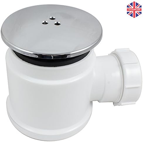Standard Universal Chrome 90mm Bathroom Shower Tray Waste Fast Flow &amp; Easy Clean