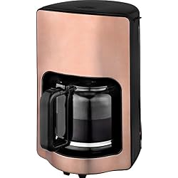 Team Kalorik Cafetière à Filtre avec Capacité 1.8 L, Verseuse en Verre, Jusqu'à 15 Tasses, 1000 W, Cuivre, TKG CM 1220 K