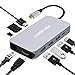 Price comparison product image AEROFARA USB C Adapter USB C Hub to USB 3.0 4 Ports, HDMI 4K, RJ45 Gigabit Ethernet, SD/TF Kartenleser PD Port for MacBook Pro, Dell XPS 13/15, HP Spectre X360, Surface Pro (Space Grey)