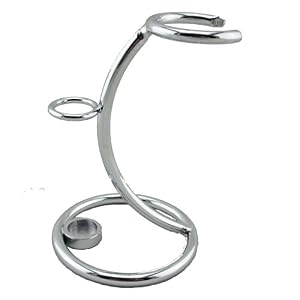 VIGSHAVING Chrome Plated Metal Shaving Brush and Razor Set Stand - Image 5