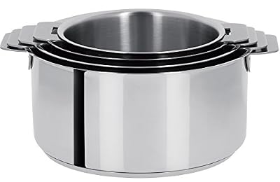 CRISTEL - S4CQ - Série de 4 Casseroles 14-16-18-20cm sans poignée Amovible - Collection Mutine
