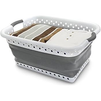 Garden Mile Faltbarer Wäschekorb, kompakt, aus Kunststoff und Silikon