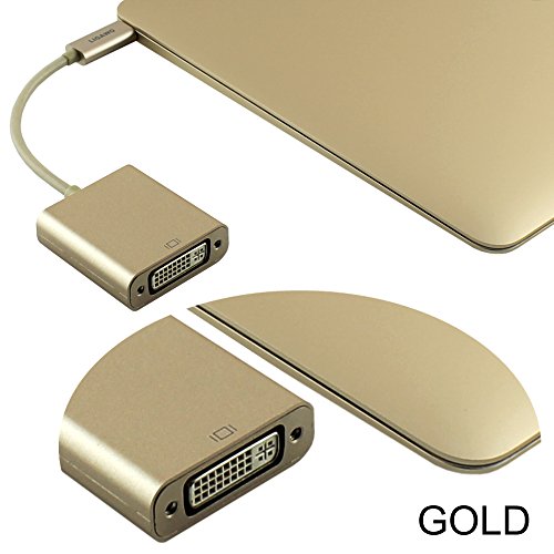 Ligawo 6518954 USB 3.1 Typ C Stecker zu DVI Buchse Adapter | Win 10 / Mac OS ab 10.2 / Linux / Google Chrome OS | – gold - 3