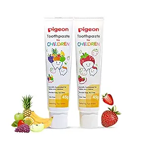 Pigeon Children Toothpaste Strawberry and Fruit Punch 45 Gm Combo