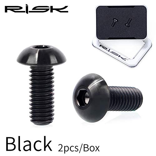 BIKERISK 2 PCS Titane Alliage Vélo Bicyclettes Bouteille d'eau Cage Boulons De Fixation Vis De Fixation M5 * 12mm Intérieur Vis À Filetage Hexagone pour Accessoires de Support