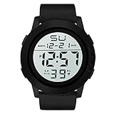 UINGKID Collection Herren-Armbanduhr LED Waterproof Wrist Analog Digital Military Outdoor Laufen Wasserdichte (schwarz)
