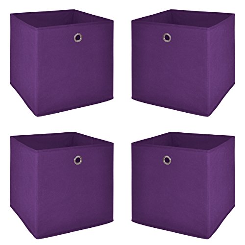 Möbel Akut Faltbox 4er Set in der Farbe brombeer, Aufbewahrungsbox für Raumteiler oder Regale - 2