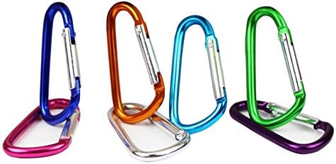 Valgens D Shape Spring-loaded Gate Aluminum Carabiner for Home, Rv, Camping, Fishing, Hiking, Traveling and Keychain Small Size