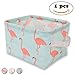 Produktbild Nlife faltbare Mini Leinwand Vorratsbehälter Korb mit zwei Griffe Flamingo wasserdichte Veranstalter für Home Office