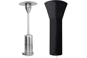 Cowhilan Cubierta de Calentador de Patio Cubierta de Calentador de Jardín Exterior Resistente Cubierta de Calentador de Tela Impermeable con Cremallera (226x85x48cm)