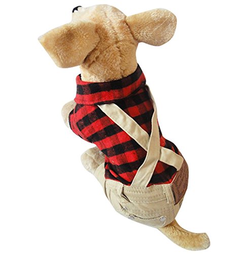 Honeysuck-Pet-Dog-Clothes-Suspender-with-Overall-Red-Grid-Pant-Jumpsuit