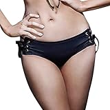 YEARNLY Schnür-Split-Bikini, Tatis 85% Nylon 15% Elastan Frauen Volltonfarbe Lace-Up Split Sling Bikini Set Badeanzug Bademode Badeanzug