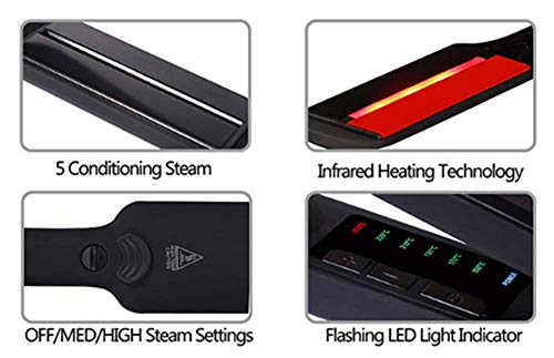Infrared Hair Straightener Steam Splint Tourmaline Ceramic Coated Knob Constant Temperature Wet And Dry 2 In 1 LED Liquid Crystal Temperature Display reviews Infrared Hair Straightener Steam Splint Tourmaline Ceramic Coated Knob Constant Temperature Wet And Dry 2 In 1 LED Liquid Crystal Temperature Display