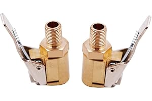 TSLRSA 2 Pièce 8mm Adaptateur de Valve de Pneu de Voiture, valve pneu voiture, Air Mandrin Pompe De Gonflage Valve Clip Pince Connecteur Adaptateur, Embout pour Compresseur Laiton Pneumatique