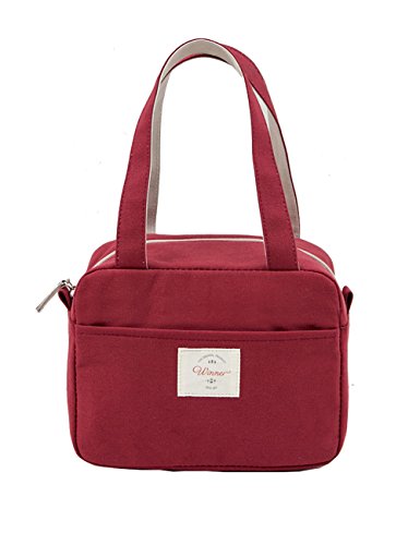 iSuperb Wasserdicht Kühltasche Mtagessen Tsche Isoliert Lunch Taschen Lunch Bag Cooler Bag für Arbeit und Schule 19.5x24x12.5cm (Rot)