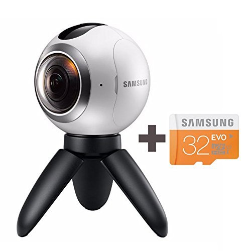 Samsung Gear 360 Degree Cam + Micro SD 32GB Spherical Camera SM-C200 for Galaxy S7, S7 Edge, S6, S6 Edge, S6 Edge Plus, Note 5 (International Version - No Warranty)