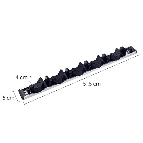 Rovtop Gerätehalter Halterung Gartengeräte mit 6 Haken und 5 Schnellspannern Wandhalterung für Mopp Besen Gartenwerkzeuge - 6