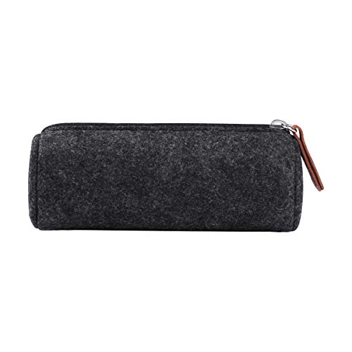 PUREBOX Federmäppchen Studenten Mäppchen Multifunktions Briefpapier Beutel Große Kapazität Stifthalter, Leder und Stoff für Teenager, Federtaschen Jungen, Studenten(Grau)