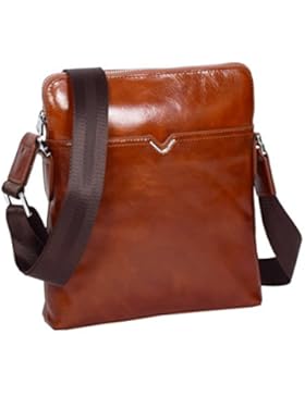 Italienisches Leder Kreuzkörper Organizer Tasche Slimline Schulter Messenger Tasche H9819 Hellbraun