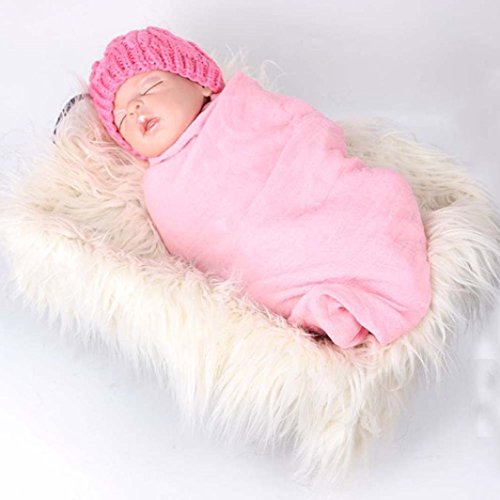 Clode® Newborn Baby Girl Boy Infant Toddler Scarf Photo Props Photography Quilt Photographic Mat (Beige)