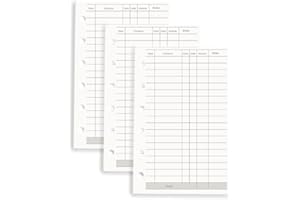 AXEWOODZ Confezione da 3 inserti per raccoglitori in formato A7, per piano finanziario, 6 fori, 135 fogli/270 pagine, ricaricabile, per raccoglitori A7 (A7, piano finanziario)