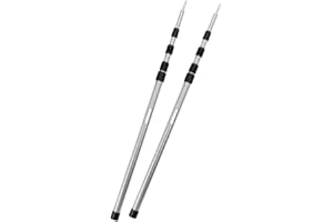 outdoorer PackSmall Tarp Poles Lot de 5 barres télescopiques en aluminium, ultra légères et petites dimensions une fois pliées de 44 cm, réglables en continu jusqu'à 185 cm, idéales pour les