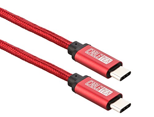 USB C Kabel auf USB 3.0 Typ C Set [2 Stück] 1M Ladekabel Nylon Textilkabel Datenkabel für USB 3.1 Computer und Smartphones wie Nexus 5X, 6P, OnePlus 2, OP 3, HTC 10, MacBook Pro und viele mehr – ROT & ROT - 6