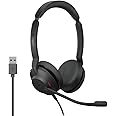 Jabra Evolve2 30 Headset - Stereo headphones with noise cancelling - Certified for Microsoft Teams - with 2-microphone call technology - USB-A cable - Black
