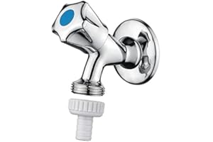 Ibergrif M22024, Vanne Anti-Retour pour Tuyaux, Robinet de Équerre avec Interrupteur à Poignée, Interface Standard, Convient au Lave-Vaisselle, Lave-Linge, Chrome, Argent