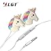 Price comparison product image LGT Cartoon Earphone 3D Cute Animal Unicorn Earbuds Headphones Suitable to Remote and Mic for Apple Samsung HTC Android Smartphones Tablets Hands-Free/in-Ear Style Earbuds of Electronics Wired 3.5 mm