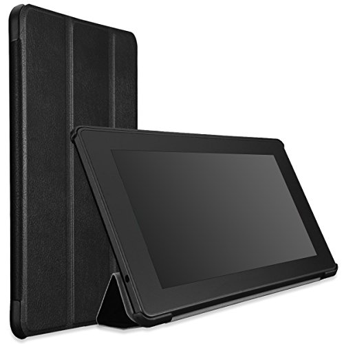 MoKo Ultra Slim PU Leder Hülle Schutzhülle Tasche Ledertasche Schale Smart Case für Amazon All New Kindle Fire HD 7 Zoll 2013 Gen Tablet,Schwarz (Nicht für Kindle Fire HD 7 2012/Fire HDX 7 2013)