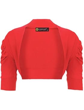 LOTMART Mädchen Rüschen Ärmel Freizeit Abgeschnitten Bolero Schulterjacke Kinder Uni Strickjacke Top & GRATIS...