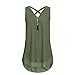 Produktbild Xinan Top Damen Tank Crop Tops Vest Weste Sommer Reißverschluss Weste Cami Oberteile T-Shirt Für Frauen Mädchen (XXXXL, Grün)