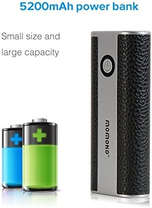 Power Bank, Momoho 5200mAh Portable Charger External Battery Power Bank with Built-in Charging Cable for iPhone, iPad, Samsung, Android and Other Smart Devices (black)