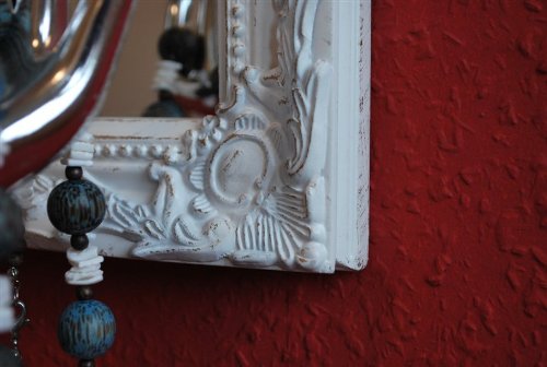 Livitat® Wandspiegel Spiegel 32 x 27 cm antik weiß barock rokoko - 2