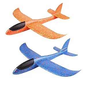 BAL CO (1-Plane) Airplane Toy 17.5 Large Throwing Foam Plane, Aeroplane Gliders, Flying Aircraft, Gifts Toy for Kids 3 4 5 6 7 Year Old Boy/Girls, Multicolor