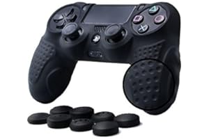 CHIN FAI für PS4 Controller Schutz-Hülle,Silikon Anti-Rutsch 8 Daumen Griffe Skin Grip Schutzhülle für Sony PS4 / Slim/Pro Controller (Schwarz)