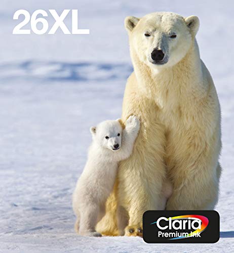 Epson26XL Polar Bear High Yield Genuine Multipack, Eco-Friendly Packaging, 4-colours Claria Premium Ink Cartridges,XL High Capacity