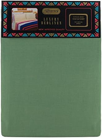 Regency Royal Single Bed Flat Sheet, Dark Green