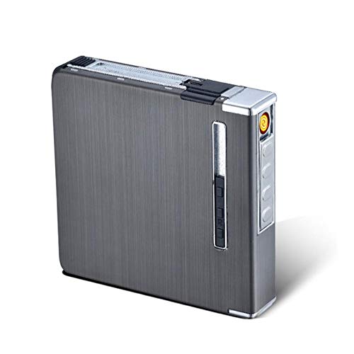 Preisvergleich Produktbild longrep Zigarettenetui mit Feuerzeug Zigarettenschachtel 20 Stücke von Automatischen Zigaretten Sind Tragbare Schutzhülle mit USB Elektrische Wiederaufladbare Lighte für Männer Damen