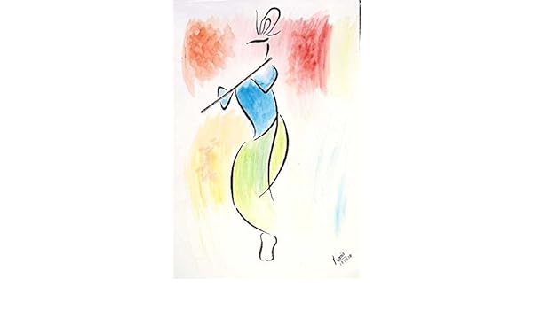 Lord Krishna Sketch And Painting Amazonin Home Kitchen
