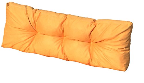 Cuscino Spalliera per Bancale 120x42x10-18 cm - Cuscini per Schienale Divano pallet di legno - COLORE GIALLO ARANCIATO