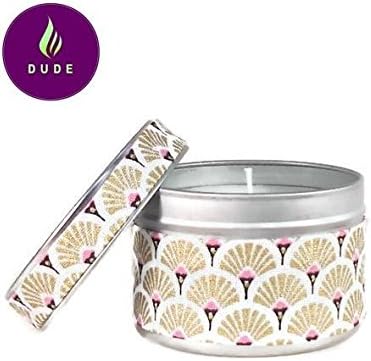 Oriental Spices scented candle with vegetable wax in metal box dressed with fans fabric. Personalised gifts, gifts for mum, gifts for friends, christmas Gifts, birthday gifts wedding valentine Day