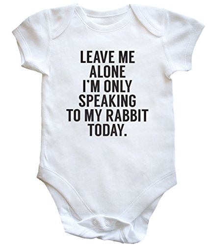HippoWarehouse Leave me alone I'm only speaking to my rabbit today baby vest boys girls