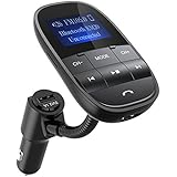 [2017 Model Upgraded Version] Nulaxy Wireless In-Car Bluetooth FM Transmitter Sleep Shuffle Wireless Hands Free Car Kit W USB Charger Play USB Flash Drive Micro SD Card Aux Input Output 1.44 Inch Display-Black
